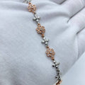 Two Tone Crystal Floral Bracelet