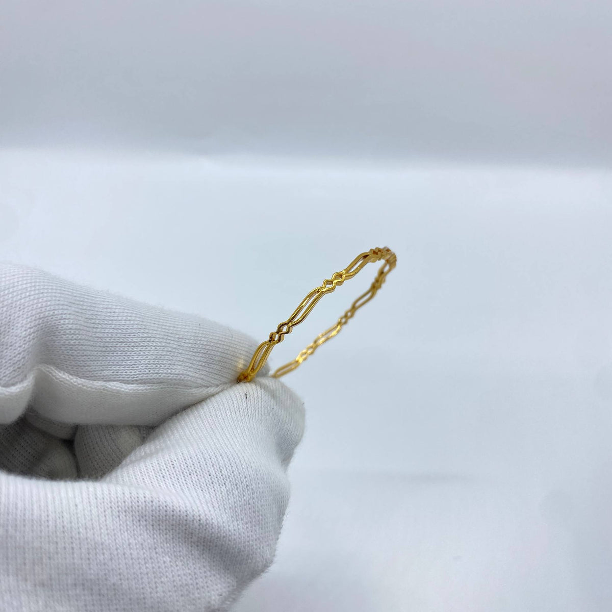 Wave Pattern Gold Bangle