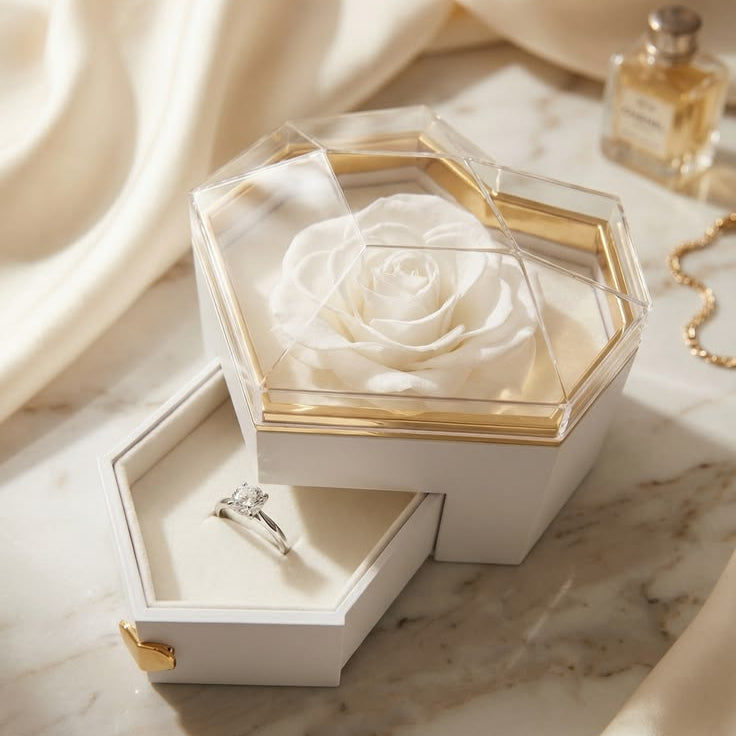 White Rose Jewellery Gift Box
