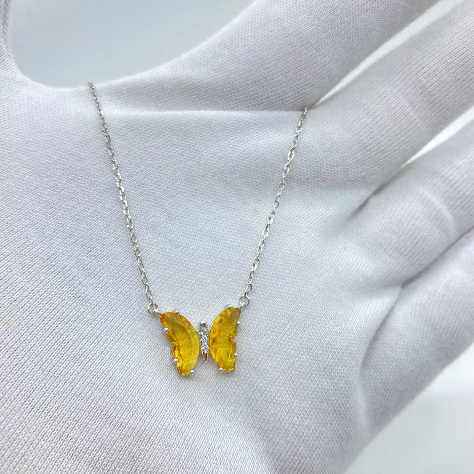 Yellow Butterfly Necklace