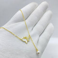 Yellow Silver Pearl Butterfly Pendant Necklace
